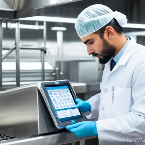 식품위생관리사 초보자를 위한 실무 가이드 - **Prompt: "A bustling, ultra-modern food processing facility showcasing Hazard Analysis and Critical...