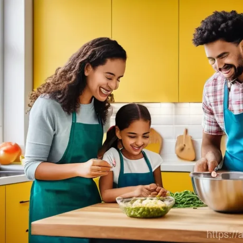 식품위생관리사 필기 시험 대비 무료 강의 - **Prompt:** A heartwarming scene of a diverse family, including parents and two children (a boy aged...