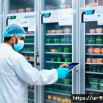 식품위생 관련 HACCP 실무 - A modern food production facility in the Middle East, showcasing a diverse team of workers wearing p...