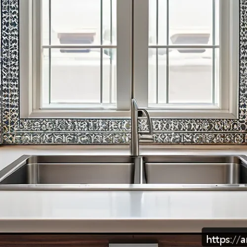 식품위생 점검 시 주의해야 할 사항 - A modern Middle Eastern kitchen scene showing a clean, organized countertop with cutting boards sepa...